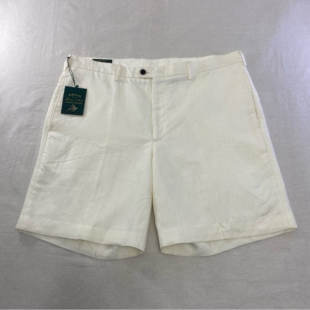 NWT ORVIS Signature Collection CFO 100% Linen Beach Club Chino Shorts Men’s 42